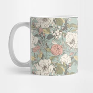 Organic Vintage Colorful Floral Pattern - 04 Mug